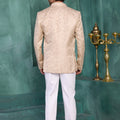 Elegant Cream Floral Jodhpuri Jacket Without Pant for Wedding
