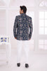 Stunning Navy Blue Floral Jodhpuri Jacket Without Pant for Wedding