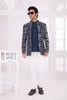 Stunning Navy Blue Floral Jodhpuri Jacket Without Pant for Wedding