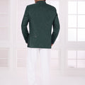 Handsome Dark Green Floral Jodhpuri Jacket Without Pant for Wedding