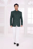 Handsome Dark Green Floral Jodhpuri Jacket Without Pant for Wedding
