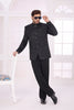 Latest Black Textured Jodhpuri Jacket Without Pant for Wedding
