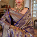 Royal Blue Gold Banarasi Traditional Silk Saree