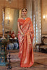  Orange Banarasi Silk Saree with Golden Zari Festive Wear Saree