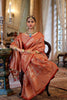 Orange Banarasi Silk Saree with Golden Zari Festive Wear Saree