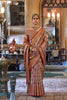 Royal Copper Brown Banarasi Traditional Silk Saree Golden Zari Festive Wear 