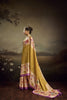 Olive Green Linen Silk Saree Floral Digital Print Purple Border