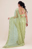 Pistachio Green Net Saree Heavy Sequins Embroidery Designer Blouse