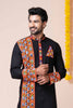 Black Rayon Kurta with Multicolor Mirror Embroidery for Navratri Festival