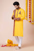 Stylish Yellow Rayon Kurta Pajama Set with Multicolor Mirror Embroidery for Navratri