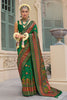 Beautiful Green Banarasi Meenakari Print Silk Saree for Wedding