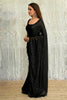 Luxury Black Georgette Sequins Embroidered Saree Designer Cut Sleeve Blouse