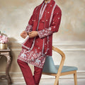 Designer Red Embroidered Pure Silk Kurta Pyjama with Dupatta for Wedding Wear