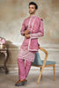 Stylish Pink Embroidered Pure Silk Kurta Pyjama Set with Dupatta for Wedding