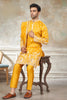 Wonderful Yellow Embroidered Pure Silk Kurta Pyjama Set with Dupatta for Wedding