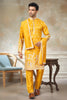 Wonderful Yellow Embroidered Pure Silk Kurta Pyjama Set with Dupatta for Wedding