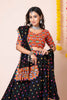 Black Lehenga Choli with Multicolor Mirror Embroidery and Traditional Dupatta