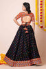 Black Lehenga Choli with Multicolor Mirror Embroidery and Traditional Dupatta