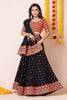 Black Lehenga Choli with Multicolor Mirror Embroidery and Traditional Dupatta