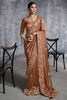 Copper Brown Silk Saree Heavy Zari Embroidery Border Designer Blouse