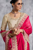 Pink Silk Saree with Heavy Zari Embroidered Border Designer Blouse