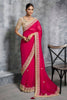 Pink Silk Saree with Heavy Zari Embroidered Border Designer Blouse