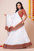 Stunning White Rayon Navratri Lehenga Choli with Multicolor Kutchi Mirror Embroidery