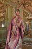 Rose Pink Banarasi Silk Saree Zari Butta Weaving Contrast Border
