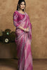 Pink Organza Silk Saree Designer Embroidered Border Blouse