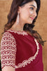 Dark Pink Georgette Saree Heavy Embroidered Border Designer Blouse