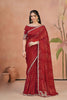 Vibrant Wine Two Tone Satin Silk Saree Sequins Embroidery Border for Women