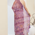 Lavender Floral Printed Designer Saree with Contrast Border
