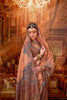 Peach Silk Saree with Floral Peacock Embroidery Saree with Blouse