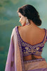 Lavender Banarasi Silk Saree Embroidered Purple Blouse