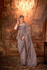 Elegant Grey Silk Saree with Embroidered Border Festive Occasions