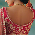 Red Silk Saree Embroidery Designer  Matching Blouse