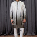 Elegant Green Art Silk Embroidered Kurta Pyjama with Designer Jacket Set for Men