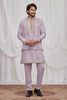 Nawabi Lavender Armani Fabric Hand Work Kurta Pyjama Set with Jacket