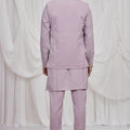 Nawabi Lavender Armani Fabric Hand Work Kurta Pyjama Set with Jacket
