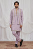 Nawabi Lavender Armani Fabric Hand Work Kurta Pyjama Set with Jacket