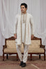 Royal Cream Armani Fabric Hand Work Kurta Pyjama Set with Stole for Men