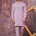 Amazing Mauve Armani Embroidered Wedding Kurta Pyjama Set for Men
