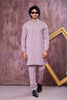 Amazing Mauve Armani Embroidered Wedding Kurta Pyjama Set for Men