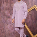 Amazing Mauve Armani Embroidered Wedding Kurta Pyjama Set for Men