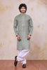 Fancy Green Cotton Embroidered Patiyala Style Kurta Pyjama Set for Men