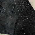 Luxury Black Georgette Sequins Embroidered Saree Designer Cut Sleeve Blouse
