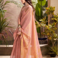Elegant Pink Banarasi Silk Saree with Golden Zari  Festive Wear