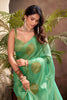 Elegant Green Banarasi Silk Saree with Golden Zari Festive Wear