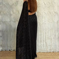 Luxury Black Georgette Sequins Embroidered Saree Designer Cut Sleeve Blouse