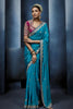 Luxury Teal Blue Embroidered Saree with Designer Blouse 
